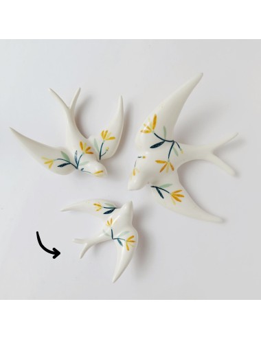 Golondrina ilustrada flores mostaza pequeña