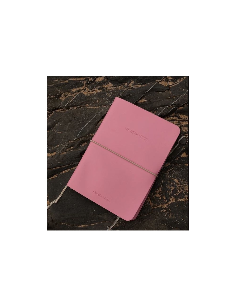 Llibreta rosa de cuir vegà de Monk & Anna