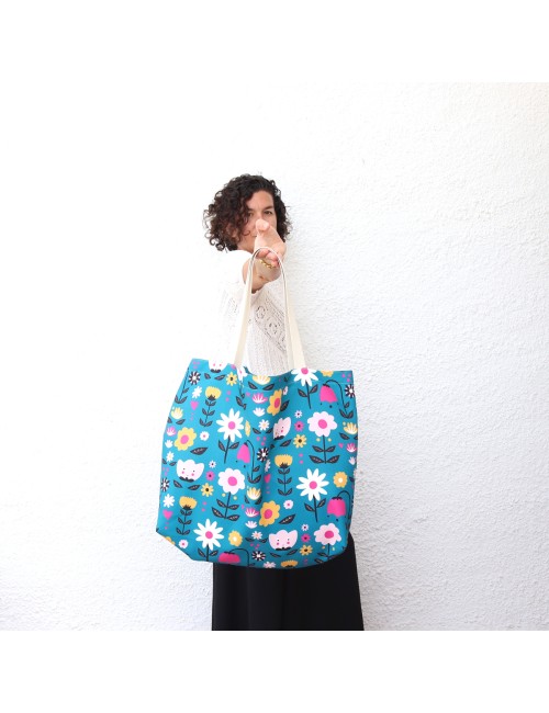 Bolsa playa Sabotigueta flores