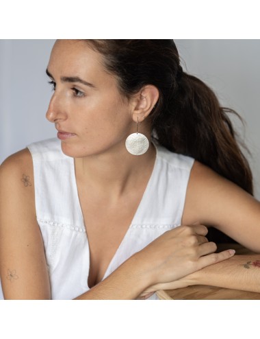 Pendientes Grandes redondos plateados Menorca