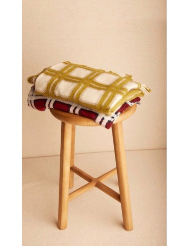 Bufanda de quadres dobles verde