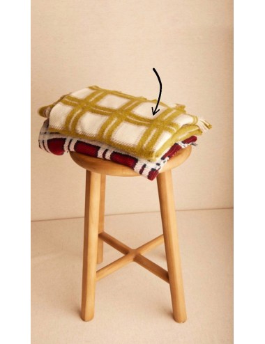 Bufanda de cuadros dobles verde