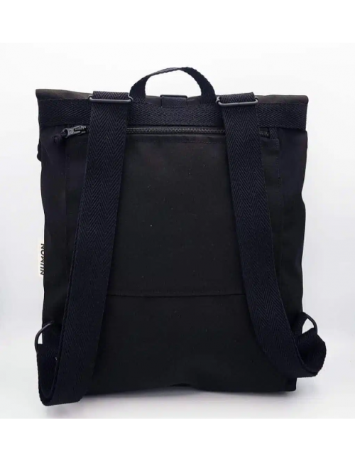 Mochila icónic negra con cremallera