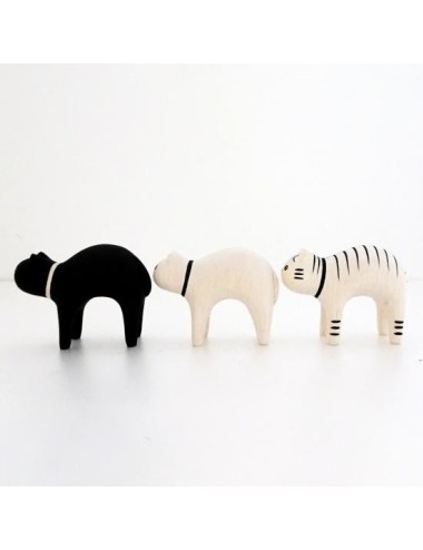 Gato negro animal de madera T-Lab