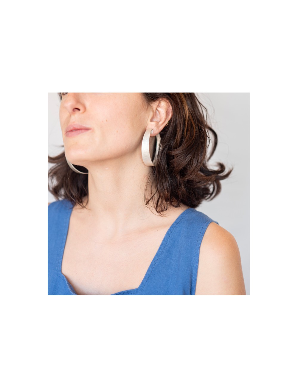 Pendientes aro grueso Menorca plateados