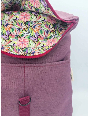 Mochila berenjena cremallera