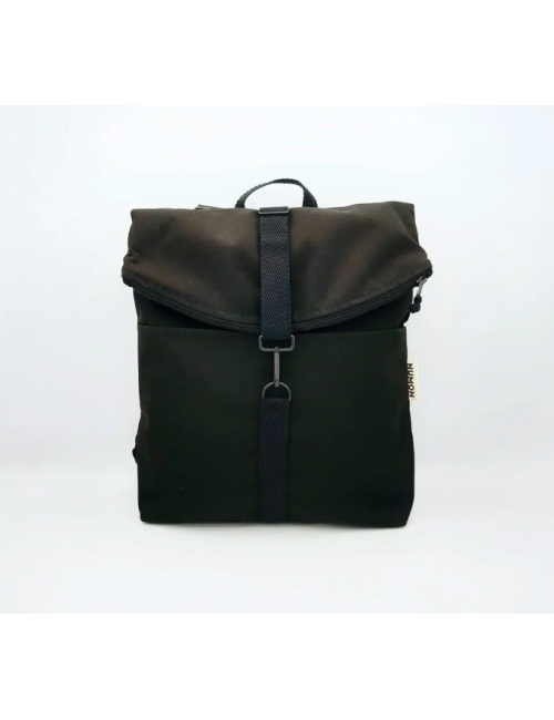 Mochila icónic negra con cremallera