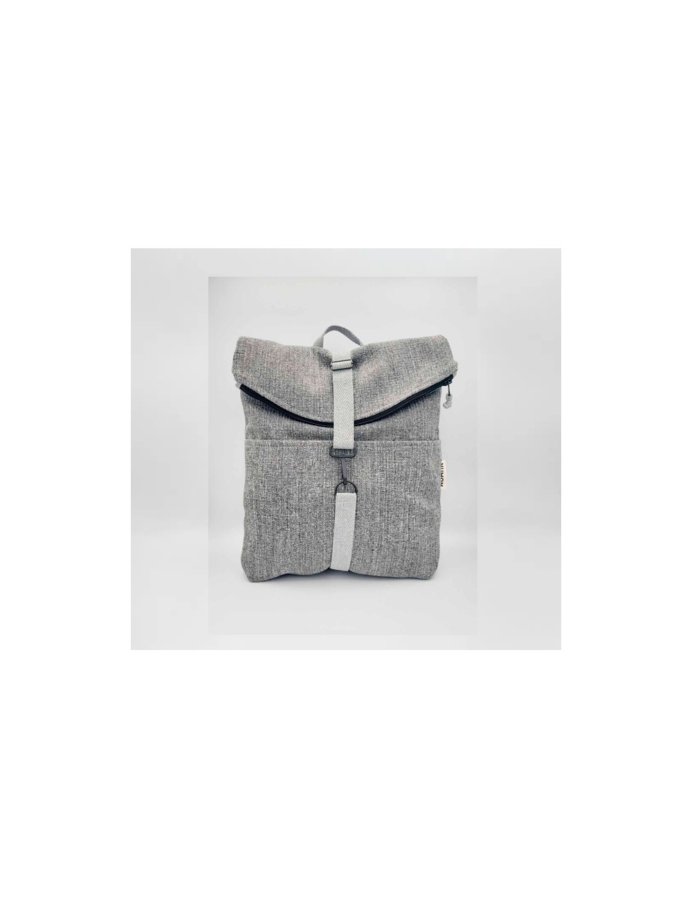 Mochila icónic grey con cremallera