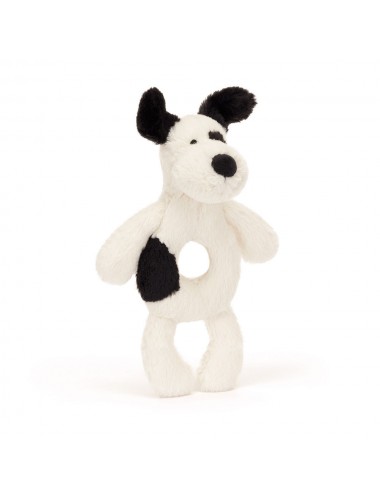 Sonajero anilla perrito Bashful Black & Cream de Jellycat
