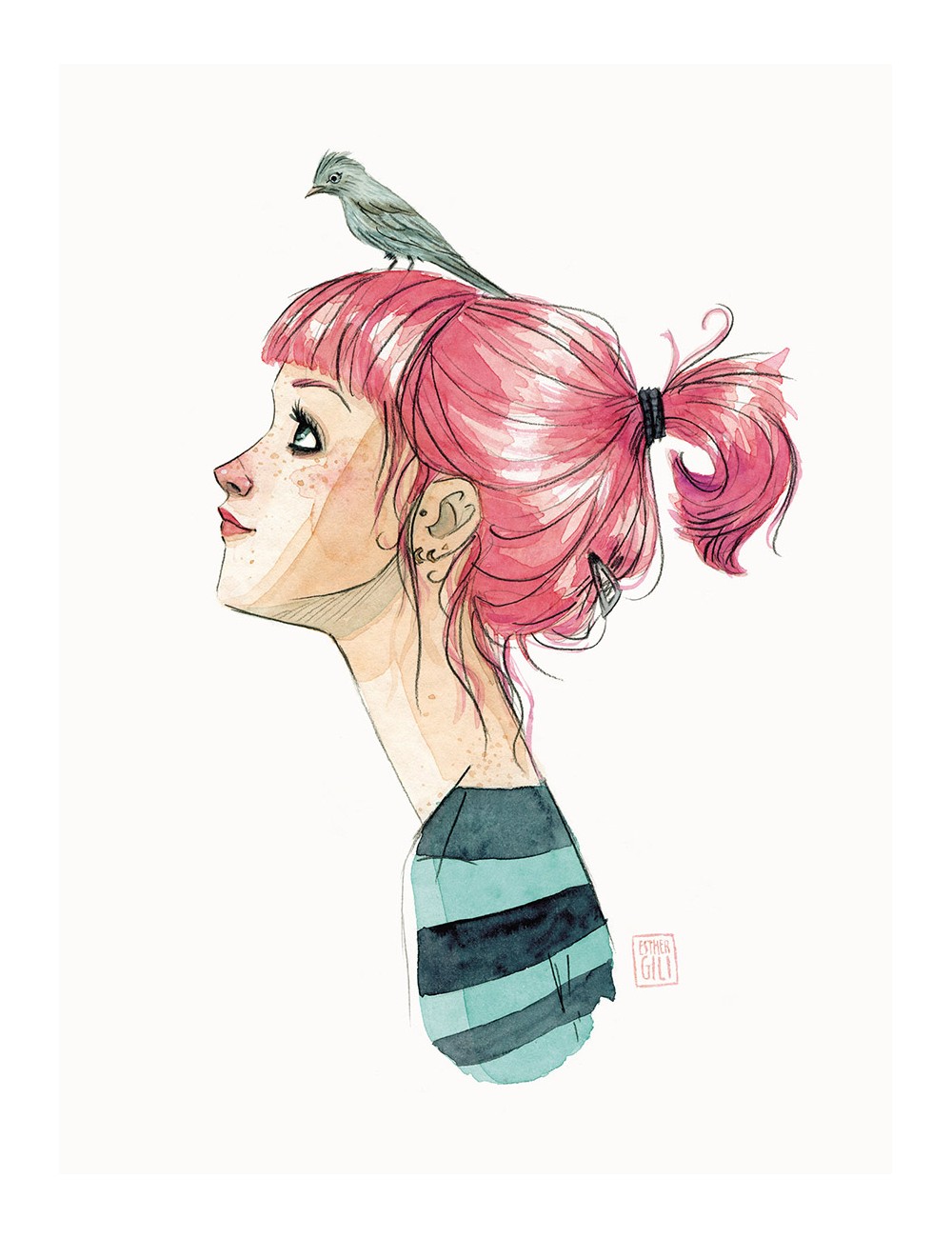 Lámina Ocells al cap de Esther Gili col.lecció 2025